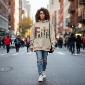 Beige Graphic Jean Jacket for Women